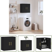 The Living Store Wandschrank Schwarz 60x31x60 cm Holzwerkstoff - Wandschrank - Schwarzer Schrank - Aufbewahrungsraum - Regal - Wohnzimmermöbel von THE LIVING STORE