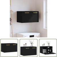 The Living Store - Wandschrank Schwarz 60x36,5x35 cm Holzwerkstoff - Wandschrank - Schwarzer Schrank - Regal Schwarz - Aufbewahrungsraum von THE LIVING STORE