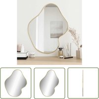 The Living Store - Wandspiegel Golden 60x50 cm - Spiegel - Wandspiegel - Goldener Spiegel - Badezimmerspiegel - Wohnzimmerspiegel von THE LIVING STORE