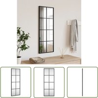 The Living Store - Wandspiegel Schwarz 30x80 cm Rechteckig Eisen - Wandspiegel - Spiegelfläche - Badezimmerspiegel - Wohnzimmerdeko von THE LIVING STORE