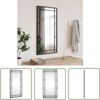 The Living Store - Wandspiegel Schwarz 40x80 cm Rechteckig Eisen - Wandspiegel - Rechteckiger Spiegel - Schwarzer Spiegel - Großer Spiegel von THE LIVING STORE