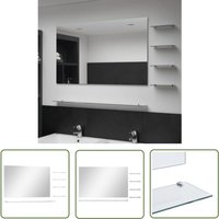 The Living Store Wandspiegel mit 5 Ablagen Silbern 100×60 cm - Wandspiegel - Spiegels Regal - Badspiegel - Wohnzimmerspiegel - Schlafzimmerspiegel The Living Store Wandspiegel mit 5 Ablagen Silbern 100×60 cm - Wandspiegel - Spiegels Regal - Badspiegel - Wohnzimmerspiegel - Schlafzimmerspiegel von THE LIVING STORE