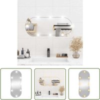 The Living Store - Wandspiegel mit LED-Leuchten 35x80 cm Glas Oval - Wandspiegel - LED-Spiegel - Dekospiegel - Badspiegel - Wohnzimmerspiegel von THE LIVING STORE