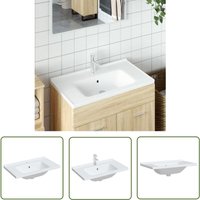 The Living Store - Waschbecken Weiß 81x48x19,5 cm Rechteckig Keramik - Waschbecken - Badezimmersanierung - Einbauwaschbecken - Keramikwaschbecken The Living Store - Waschbecken Weiß 81x48x19,5 cm Rechteckig Keramik - Waschbecken - Badezimmersanierung - Einbauwaschbecken - Keramikwaschbecken von THE LIVING STORE