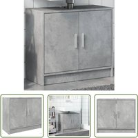 The Living Store - Waschbeckenunterschrank Betongrau 63x29x55 cm Holzwerkstoff - Waschtischunterschrank - Badezimmermöbel - Badschrank - Beton Grau The Living Store - Waschbeckenunterschrank Betongrau 63x29x55 cm Holzwerkstoff - Waschtischunterschrank - Badezimmermöbel - Badschrank - Beton Grau von THE LIVING STORE