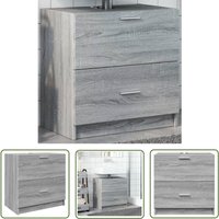 The Living Store - Waschbeckenunterschrank Grau Sonoma 59x37x59 cm Holzwerkstoff - Waschtischunterschrank - Badezimmermöbel - Badschrank von THE LIVING STORE