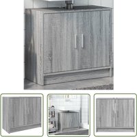 The Living Store - Waschbeckenunterschrank Grau Sonoma 63x29x55 cm Holzwerkstoff - Waschtischunterschrank - Badezimmermöbel - Badschrank The Living Store - Waschbeckenunterschrank Grau Sonoma 63x29x55 cm Holzwerkstoff - Waschtischunterschrank - Badezimmermöbel - Badschrank von THE LIVING STORE