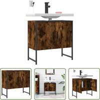 The Living Store - Waschbeckenunterschrank Räuchereiche 60x33x60 cm Holzwerkstoff - Badezimmermöbel - Waschbeckenunterschrank - Unterschrank von THE LIVING STORE