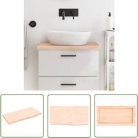 The Living Store - Waschtischplatte 60x30x(2-4) cm Massivholz Unbehandelt - Eiche Platte - Holz Waschttischplatte - Waschbeckenunterrüstung von THE LIVING STORE