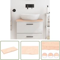 The Living Store - Waschtischplatte 60x30x2 cm Massivholz Unbehandelt - Massivholz Waschttischplatte - Eiche - Badrenovierung - Holz Platte von THE LIVING STORE