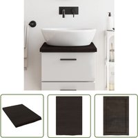 The Living Store - Waschtischplatte Dunkelbraun 40x60x(2-4)cm Massivholz Behandelt - Holz Waschttisch Platte - Eiche Massiv - Arbeitsplatte von THE LIVING STORE