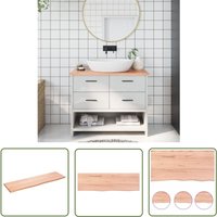 The Living Store - Waschtischplatte Hellbraun 100x30x2 cm Massivholz Behandelt - Holz Waschttisch Platte - Eiche Massiv - Badezimmersanierung von THE LIVING STORE