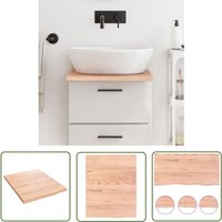 The Living Store - Waschtischplatte Hellbraun 40x50x2 cm Massivholz Behandelt - Eichenholz Platte - Holz Waschttischplatte - Badrenovierung von THE LIVING STORE