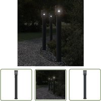 The Living Store - Wegeleuchte mit Steckdose Schwarz 110 cm Edelstahl - Wegeleuchte - Außenstehleuchte - Gartenlampe - LED-Lampe - Edelstahl Lampe von THE LIVING STORE