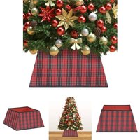 The Living Store - Weihnachtsbaumrock Rot und Schwarz 48x48x25 cm - Weihnachtsbaumdecken - Rot von THE LIVING STORE