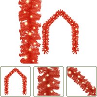 The Living Store - Weihnachtsgirlande mit LED-Lichtern 20 m Rot - Weihnachtsdeko - Lichterkette - LED-Beleuchtung - Christbaumschmuck - Festliches von THE LIVING STORE