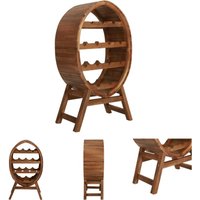 The Living Store Weinregal 13 Flaschen Akazienholz Massiv - Weinregale von THE LIVING STORE