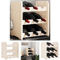 The Living Store - Weinregal 33x25x37 cm Massivholz Kiefer - Weinregale - Braun von THE LIVING STORE