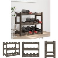 The Living Store - Weinregal für 12 Flaschen Grau Massivholz Kiefer - Weinregale - Grau The Living Store - Weinregal für 12 Flaschen Grau Massivholz Kiefer - Weinregale - Grau von THE LIVING STORE
