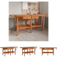 The Living Store - Werkbank mit Schubladen Schraubstöcken 192x62x83 cm Akazienholz - Werkbänke - Braun The Living Store - Werkbank mit Schubladen Schraubstöcken 192x62x83 cm Akazienholz - Werkbänke - Braun von THE LIVING STORE