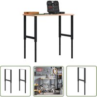 Werkbankgestell Verstellbar 2 Stk. Metall 55x(69-95,5) cm - Tischbein - Metallgestell - Werkbankgestell - Höhenverstellbar - Arbeitstisch Gestell von THE LIVING STORE