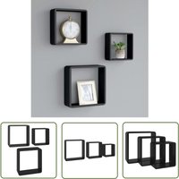 The Living Store - Würfelregale 3 Stk. Schwarz mdf - Wandregal - Schreibtischorganisation - Wohnraumdekoration - Stauraum - Schwarz The Living Store - Würfelregale 3 Stk. Schwarz mdf - Wandregal - Schreibtischorganisation - Wohnraumdekoration - Stauraum - Schwarz von THE LIVING STORE