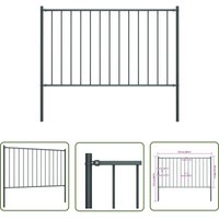 The Living Store - Zaunfeld mit Pfosten Pulverbeschichteter Stahl 1,7 x 1,25 m - Gartenzaun - Stahlezaunt - Anthrazit - Wetterfest - Zaunfeld von THE LIVING STORE