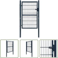 The Living Store Zauntor Stahl 106x248 cm Anthrazit - Gartentor - Zaun - Stahltür - Metalltor - Sichtschutz von THE LIVING STORE