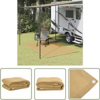 The Living Store Zeltteppich Sandfarbe 250x200 cm HDPE - Campingteppich - Outdoor Teppich - Zelttrapez - Garten Teppich - Wetterfeste Unterlage von THE LIVING STORE