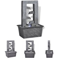 The Living Store - Zimmerbrunnen mit LED-Licht Polyresin - Brunnen & Wasserfälle - Grau von THE LIVING STORE