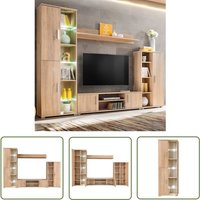 The Living Store - tv Wohnwand mit LED-Leuchten Sonoma Eiche - TV-Wand - Fernsehschränk - Wohnwand - Sideboard - Wohnzimmer Dekoration von THE LIVING STORE