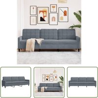 The Living Store - vidaXL 3-Sitzer-Sofa Dunkelgrau 210 cm Samt von THE LIVING STORE