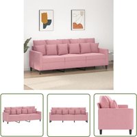 The Living Store - vidaXL 3-Sitzer-Sofa Rosa 180 cm Samt von THE LIVING STORE
