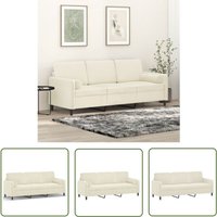 The Living Store - vidaXL 3-Sitzer-Sofa mit Zierkissen Creme 180 cm Samt The Living Store - vidaXL 3-Sitzer-Sofa mit Zierkissen Creme 180 cm Samt von THE LIVING STORE