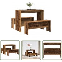 The Living Store - vidaXL 3-tlg. Esstisch und Bank Set Altholz-Optik Holzwerkstoff von THE LIVING STORE
