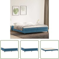The Living Store - vidaXL Boxspringbett ohne Matratze Dunkelblau 200x210 cm Samt von THE LIVING STORE
