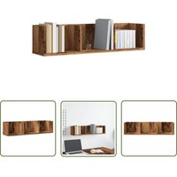 The Living Store - vidaXL CD-Wandregal Altholz-Optik 75x18x18 cm Holzwerkstoff von THE LIVING STORE