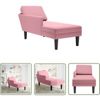 The Living Store - vidaXL Chaiselongue mit Kissen und Rechter Armlehne Rosa Samt von THE LIVING STORE