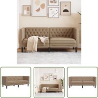The Living Store - vidaXL Chesterfield-Sofa 2-Sitzer Cappuccino Kunstleder von THE LIVING STORE