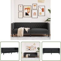 The Living Store - vidaXL Chesterfield-Sofa 3-Sitzer Schwarz Kunstleder The Living Store - vidaXL Chesterfield-Sofa 3-Sitzer Schwarz Kunstleder von THE LIVING STORE