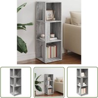 The Living Store - vidaXL Eckregal Grau Sonoma 33x33x100 cm Holzwerkstoff von THE LIVING STORE