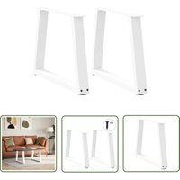The Living Store - vidaXL Esstisch Beine V-Form 2 Stück Weiß 50x(42-43,3) cm Stahl von THE LIVING STORE