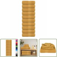 The Living Store - vidaXL Gästetücher 10 Stk. Golden 30x50 cm 360 g/m² 100% Baumwolle von THE LIVING STORE