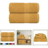 The Living Store - vidaXL Gästetücher 2 Stk. Golden 30x50 cm 360 g/m² 100% Baumwolle von THE LIVING STORE