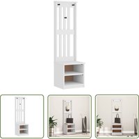 The Living Store - vidaXL Garderobenständer sandens Weiß 45x40x159,5 cm Massivholz Kiefer The Living Store - vidaXL Garderobenständer sandens Weiß 45x40x159,5 cm Massivholz Kiefer von THE LIVING STORE