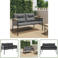 The Living Store - vidaXL Gartenbank mit Kissen 116 cm Schwarz Stahl The Living Store - vidaXL Gartenbank mit Kissen 116 cm Schwarz Stahl von THE LIVING STORE