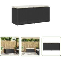 The Living Store - vidaXL Gartenbank mit Kissen Schwarz 110x40x44 cm Poly Rattan von THE LIVING STORE