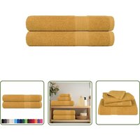 The Living Store - vidaXL Handtücher 2 Stk. Golden 100x200 cm 360 g/m² 100% Baumwolle The Living Store - vidaXL Handtücher 2 Stk. Golden 100x200 cm 360 g/m² 100% Baumwolle von THE LIVING STORE