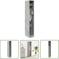 The Living Store - vidaXL Kleiderschrank Betongrau 30x50x200 cm Holzwerkstoff von THE LIVING STORE
