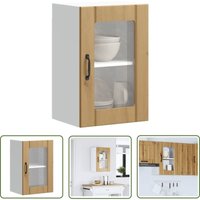 The Living Store - vidaXL Küchen-Hängeschrank mit Glastür Lucca Artisan-Eiche von THE LIVING STORE